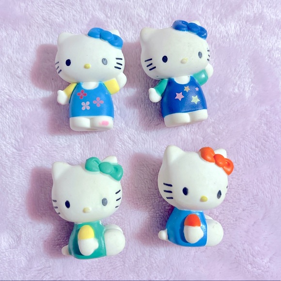 Hello Kitty Other - Hello Kitty Eraseez Collectible Erasers Pencil Toppers Blue Set of 4
